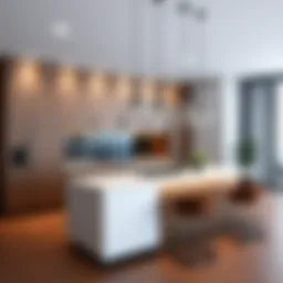 Modern kitchen island design showcasing sleek lines and minimalistic features