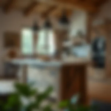 Rustic charm of a kitchen island made from reclaimed wood