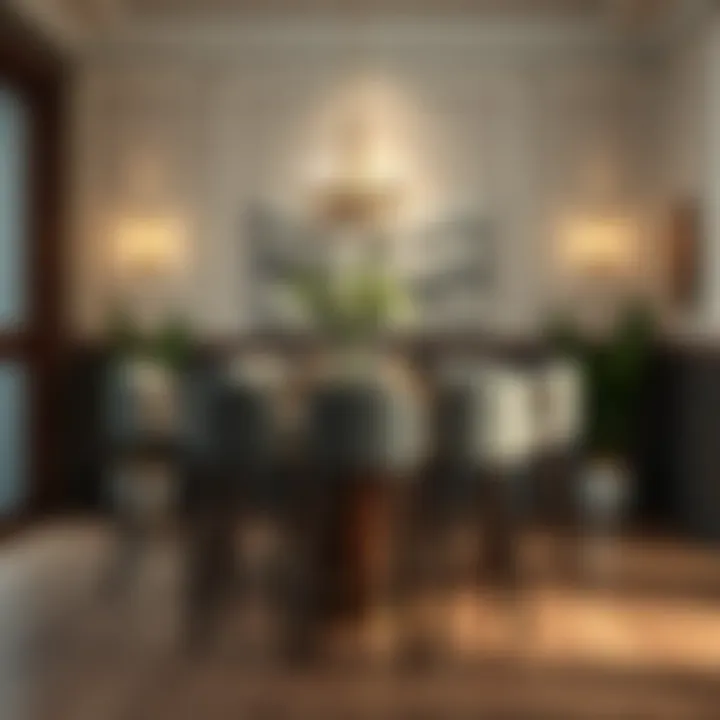 Elegant dining space showcasing bar stools that enhance the aesthetic