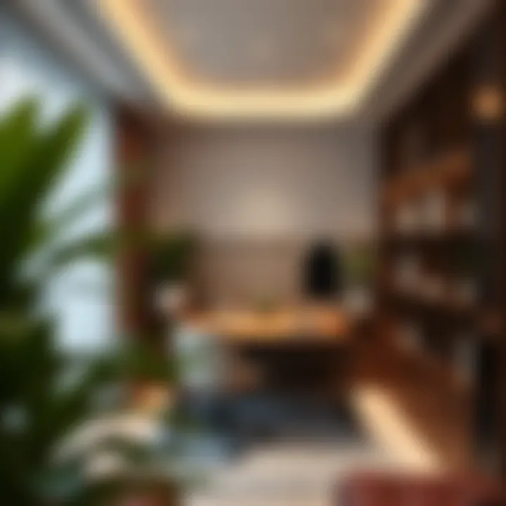 Elegant workspace featuring innovative storage solutions