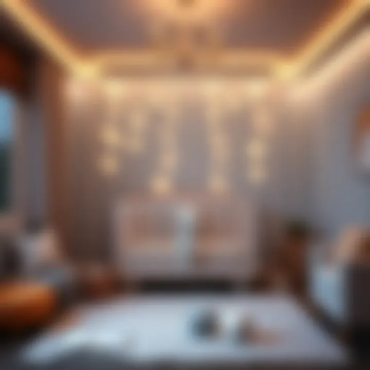 Cozy nursery lighting arrangement with soft glows
