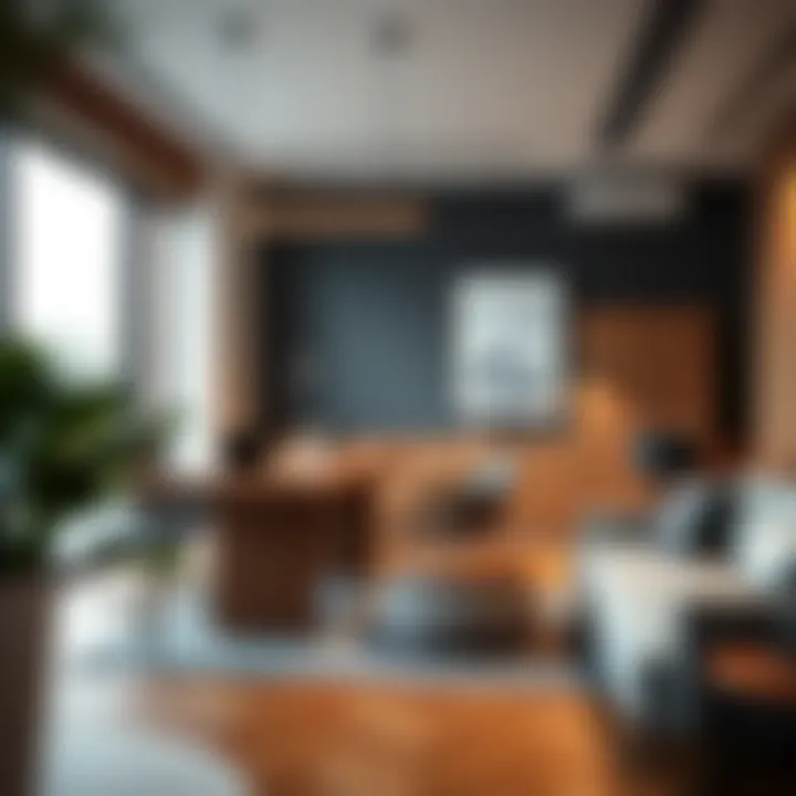 Contemporary Office Design with Oak Finishes Modern workspace with oak accents