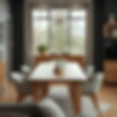 Chic Dining Space Enhanced by Oak Elements Stylish dining area showcasing oak furniture