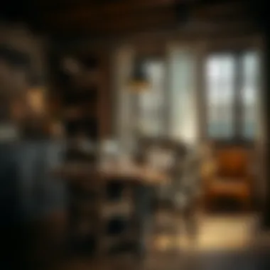 Rustic dining area with warm, inviting furniture