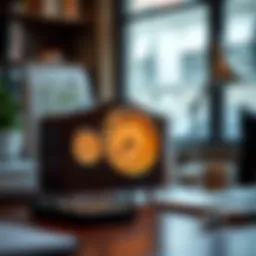 Elegant office desk clock enhancing workspace aesthetics