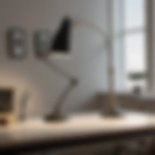 Elegant office desk lamp enhancing workspace aesthetics