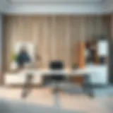 Modern office desk set with sleek design