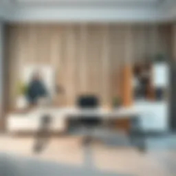 Modern office desk set with sleek design