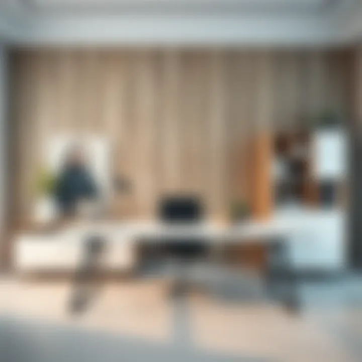 Sleek Modern Office Desk Set Modern office desk set with sleek design