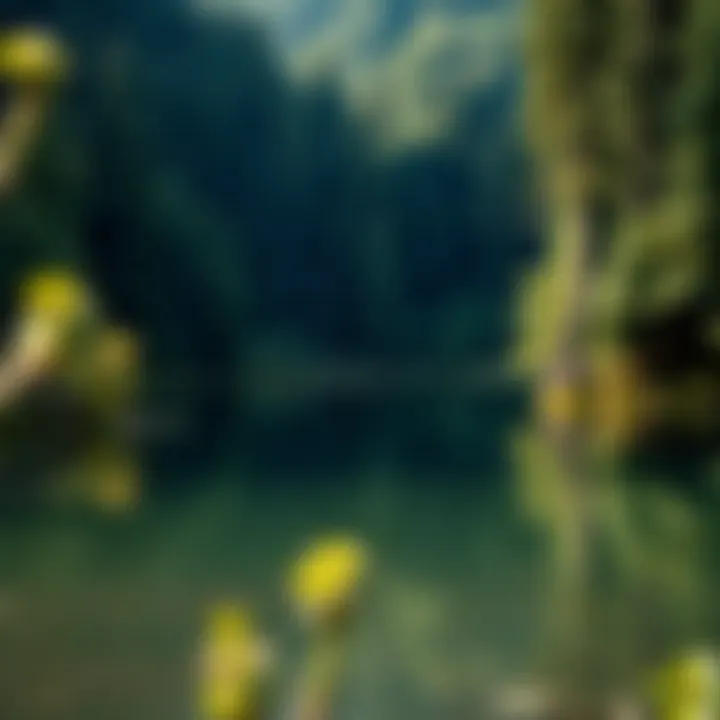 Tranquil Lake Amidst Lush Forests A serene oil painting of a tranquil lake surrounded by lush forests.