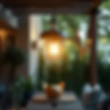 Garden Elegance: Outdoor Pendant Lighting Elegant outdoor pendant lighting illuminating a garden space