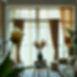 Elegant Patterned Sunshade Curtains Elegant patterned sunshade curtains enhancing interior design