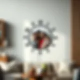 A beautifully designed wall clock featuring a family photo.