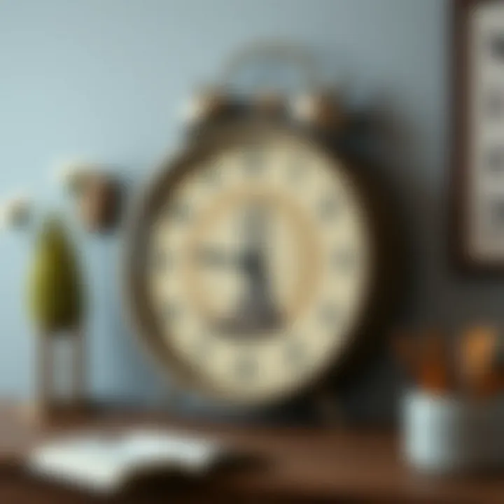A stylish wall clock featuring a vintage-inspired photo.
