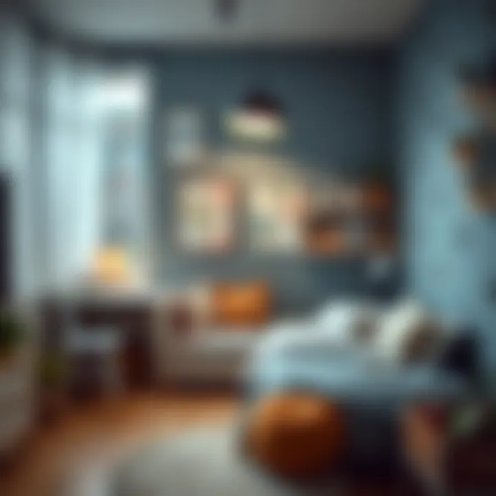 A cozy reading nook in a child's room showcasing creative decor