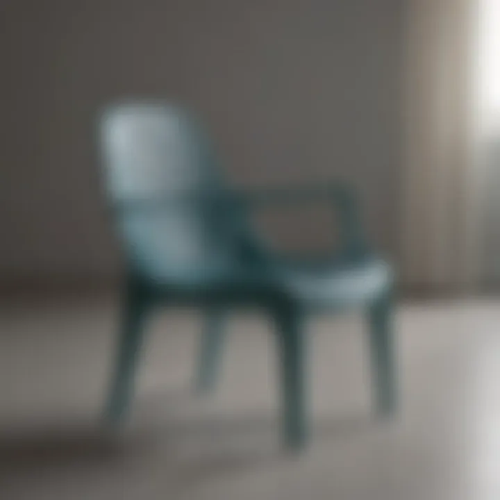 A close-up of a stylish plastic chair showcasing its design and texture