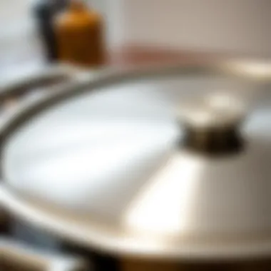 Close-up of stainless steel pot showcasing its polished surface
