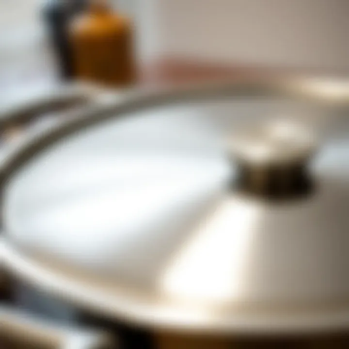 Close-up of stainless steel pot showcasing its polished surface