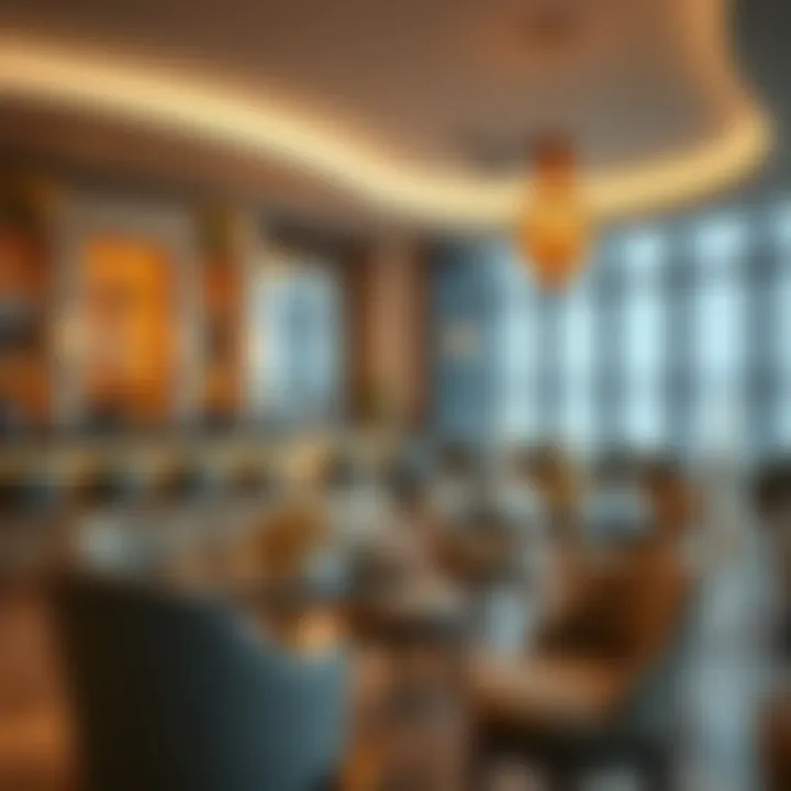 Luxurious bar seating arrangement with decorative elements