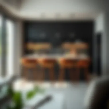 Stylish bar chairs in a modern kitchen setting