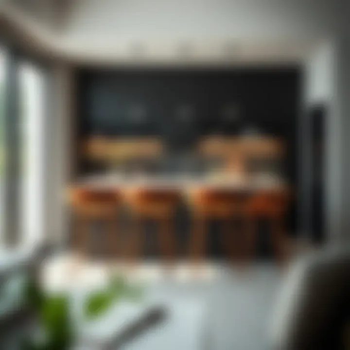 Stylish bar chairs in a modern kitchen setting