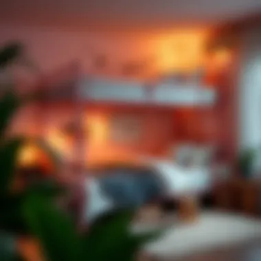 Cozy bedroom setup featuring a bunk bed and decorative elements