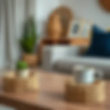 Stylish rattan coasters complementing modern home decor