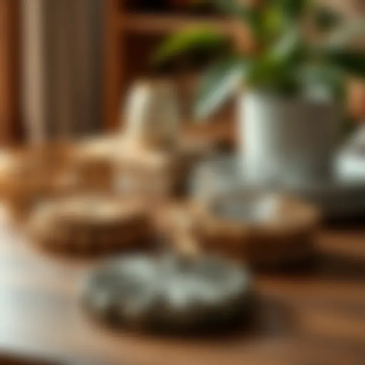 Variety of rattan coasters in different designs and colors