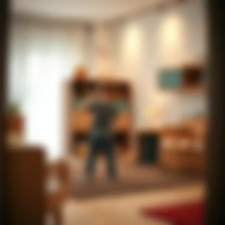 Safety standards being demonstrated in children's furniture setup