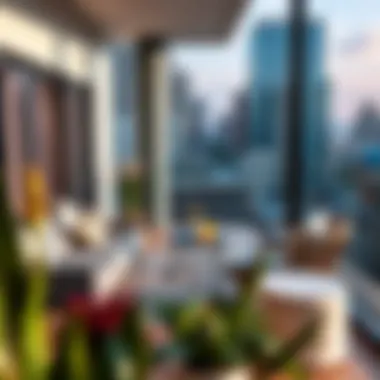 Stylish Furniture on Glass Balcony Stylish furniture arrangement on a glass balcony