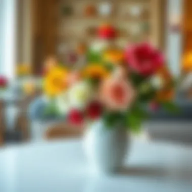 Diverse flower types displayed in a chic vase