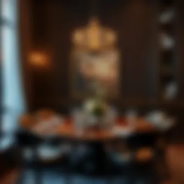 Sophisticated Dining Area Presentation Elegant dining setup with rich textures and colors