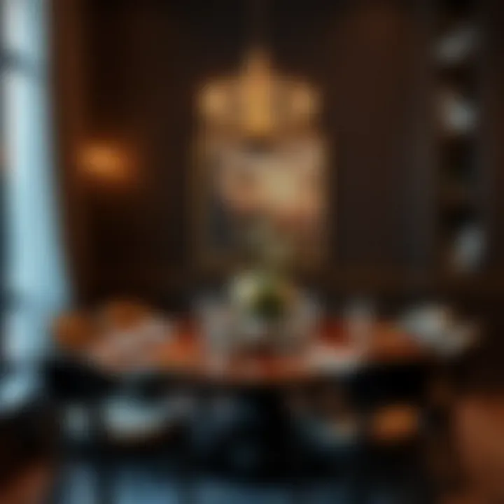 Sophisticated Dining Area Presentation Elegant dining setup with rich textures and colors