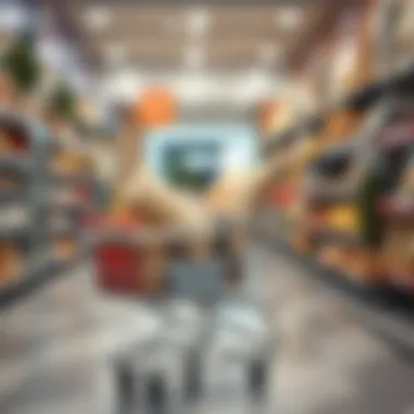 Shopping cart with home decor items