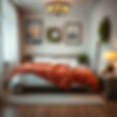 Cozy bed arrangement with single bed cover