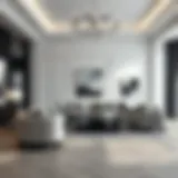 Elegant black and white living room design showcasing harmony and sophistication