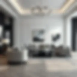 Elegant black and white living room design showcasing harmony and sophistication