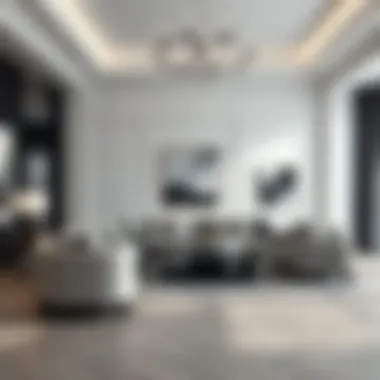 Elegant black and white living room design showcasing harmony and sophistication