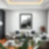 Elegant black framed artwork enhancing modern interior