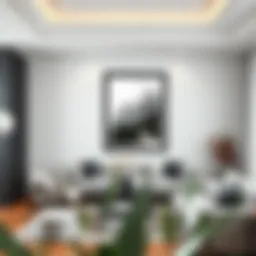 Elegant black framed artwork enhancing modern interior