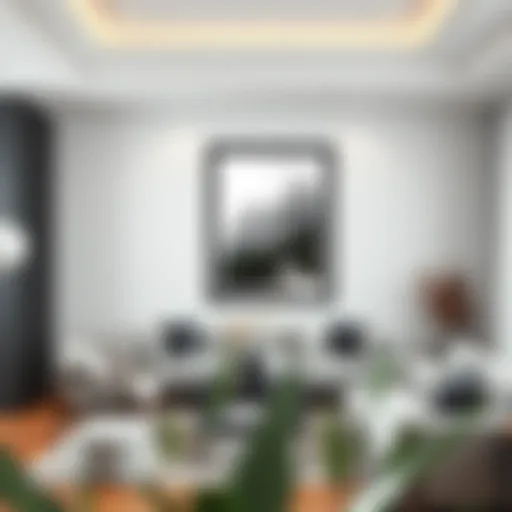 Elegant black framed artwork enhancing modern interior