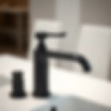 Premium Materials for Black Sink Faucets Close-up of the high-quality materials used in black sink faucets