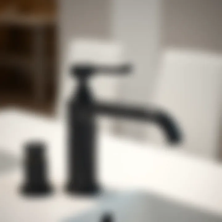 Premium Materials for Black Sink Faucets Close-up of the high-quality materials used in black sink faucets