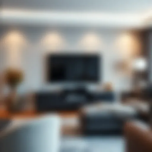 Elegant black metal leg TV unit in a stylish living room setting