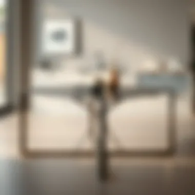 Sleek metal dining table with unique design