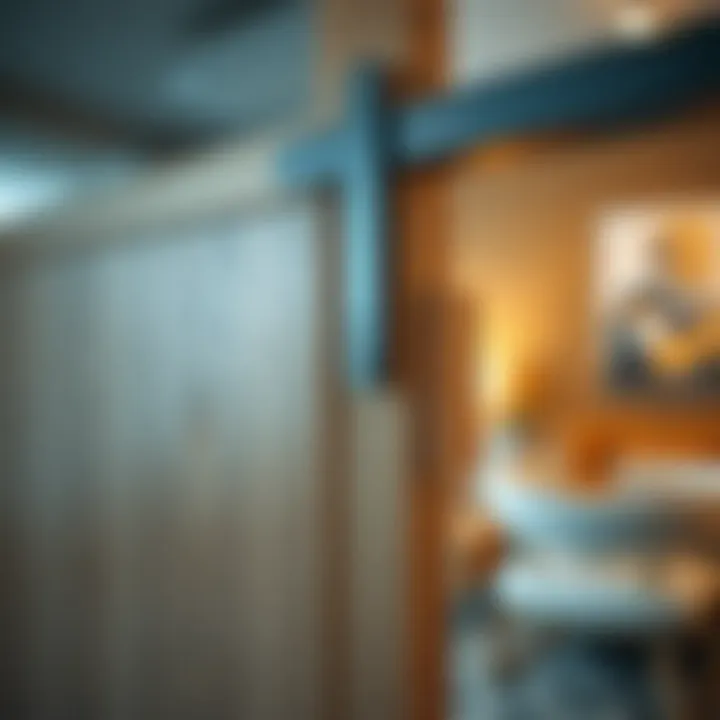 Close-up of sliding door hardware showcasing functionality