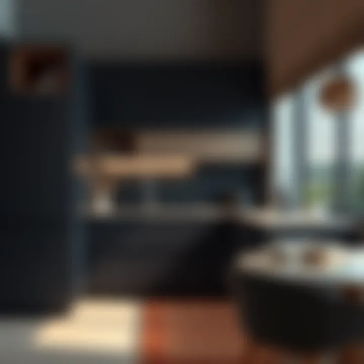 Chic L-shaped kitchen cabinet in a contemporary setting