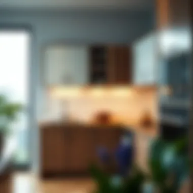 Compact L kitchen cabinet maximizing space efficiency