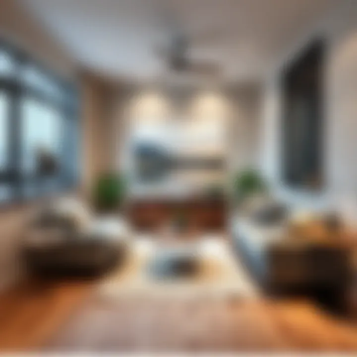 Cozy small living room with multifunctional furniture