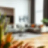 A stylish modern sofa arrangement in a contemporary living room